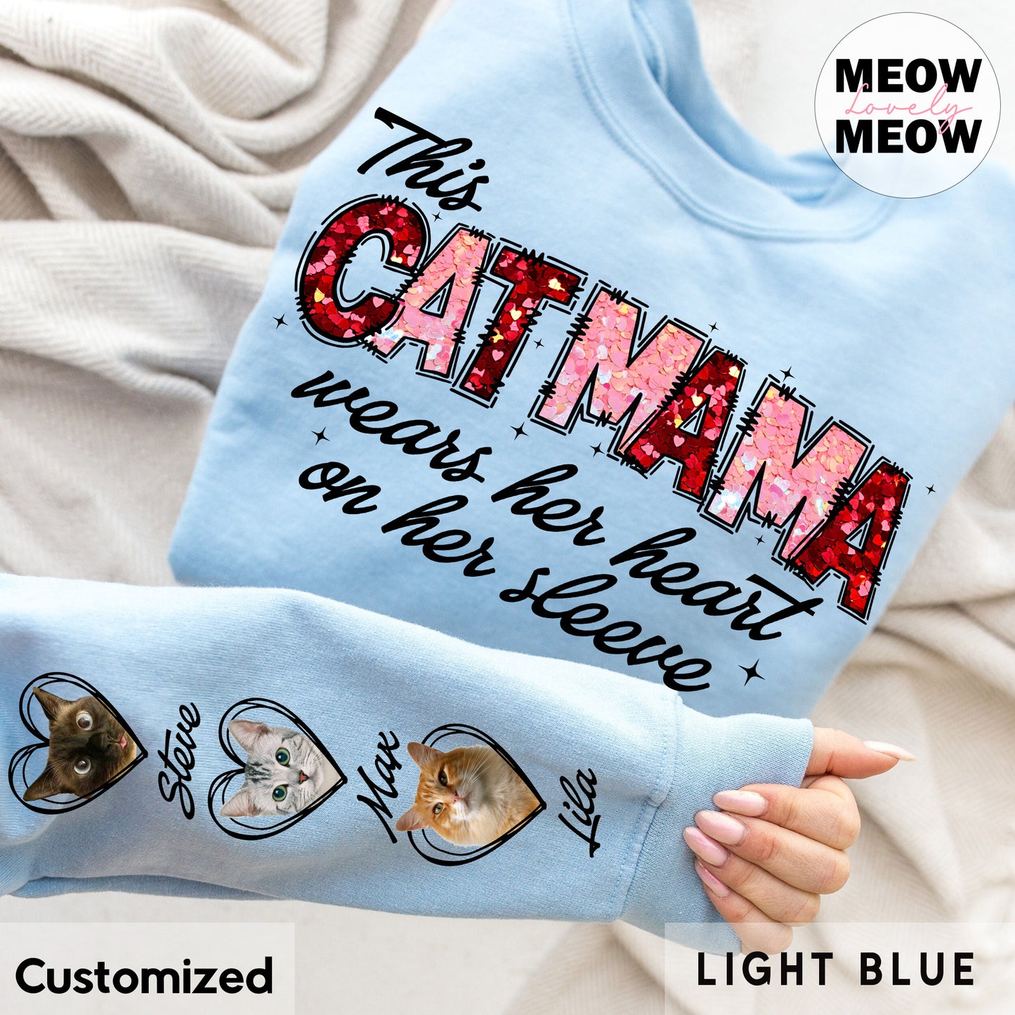 This Mama Wears Her Hearts Custom Photo Shirt