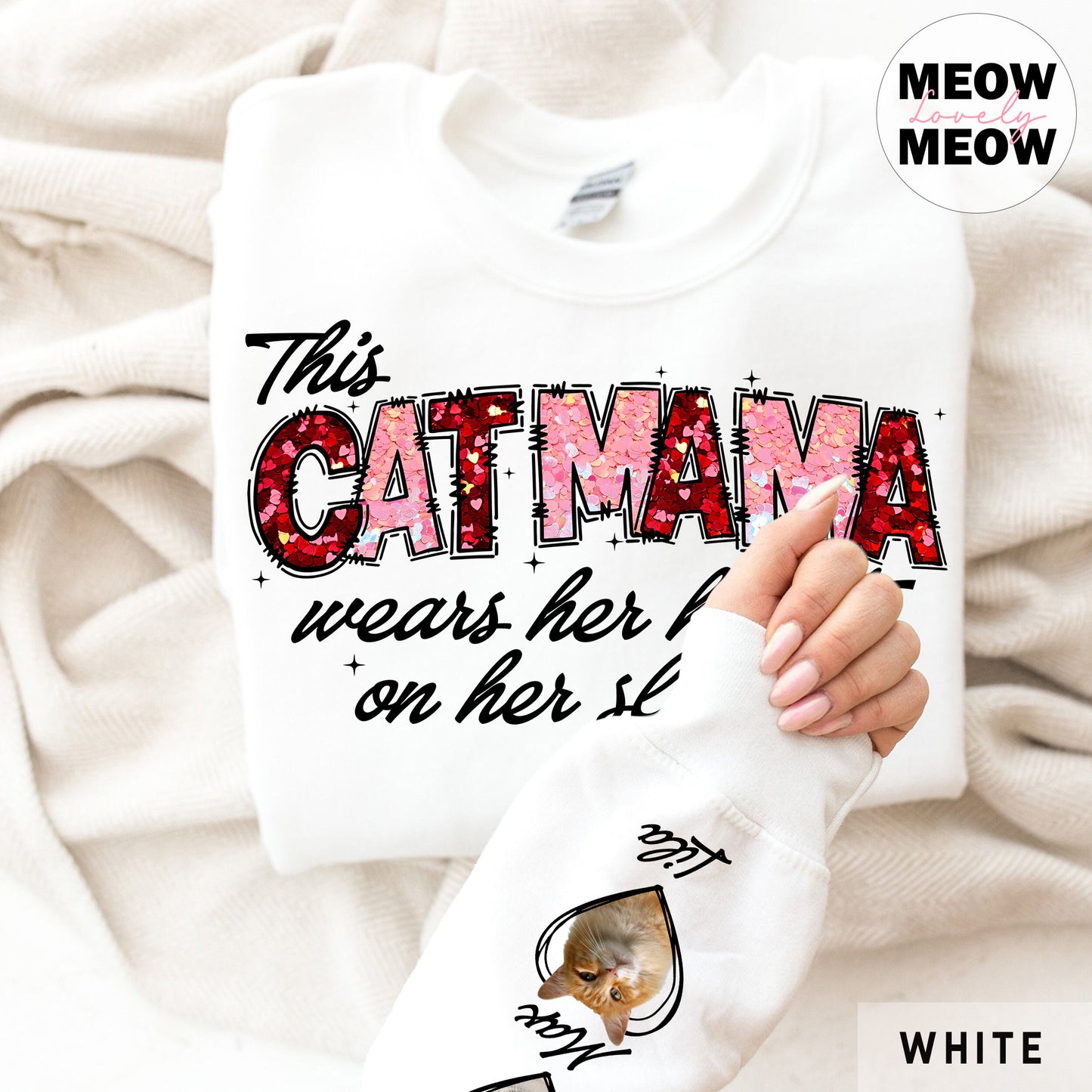 This Mama Wears Her Hearts Custom Photo Shirt