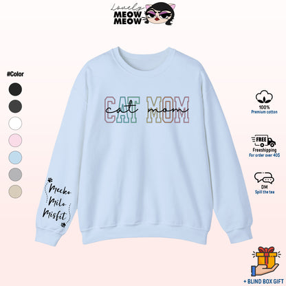 Custom Cat Mom Sweatshirt, Mother's Day Gift