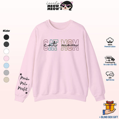 Custom Cat Mom Sweatshirt, Mother's Day Gift