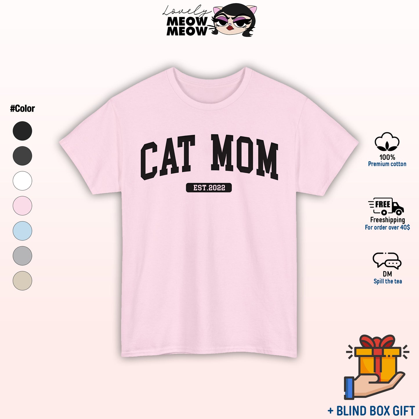 Custom Cat Mom Shirt, Mother Gift