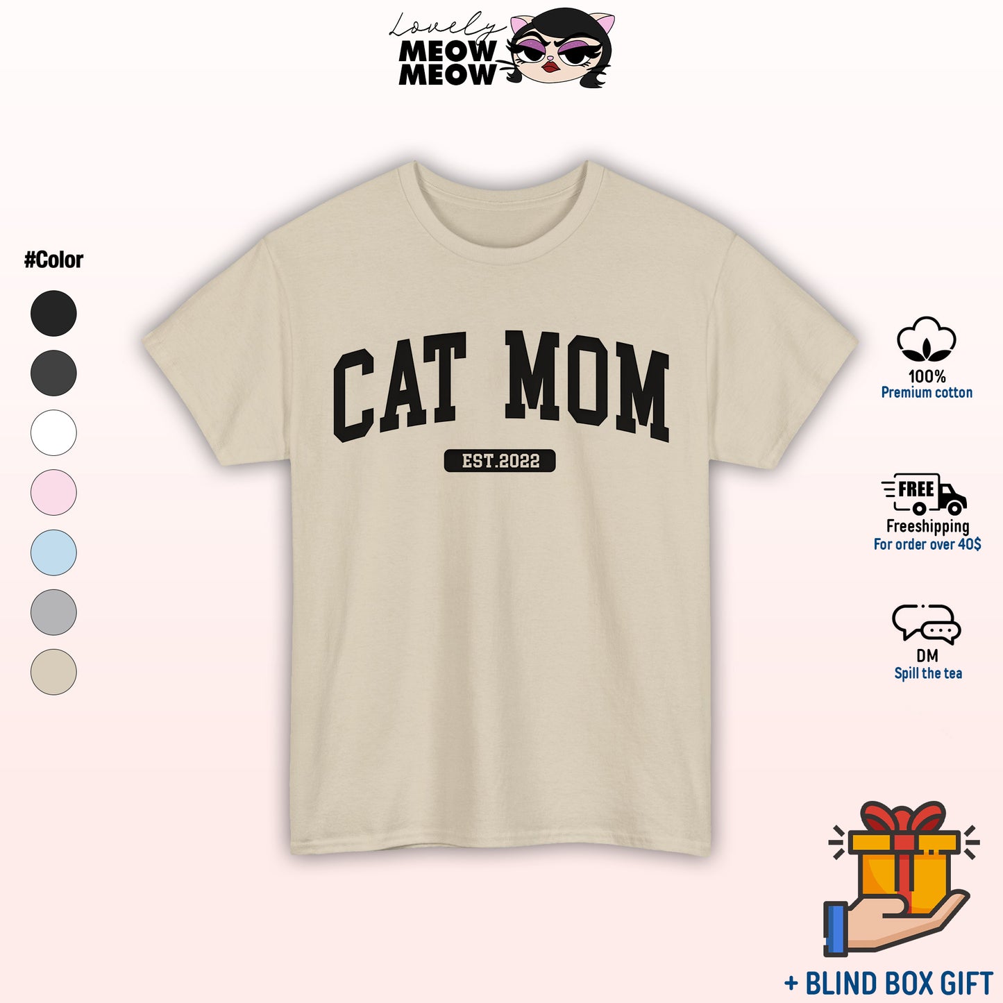 Custom Cat Mom Shirt, Mother Gift