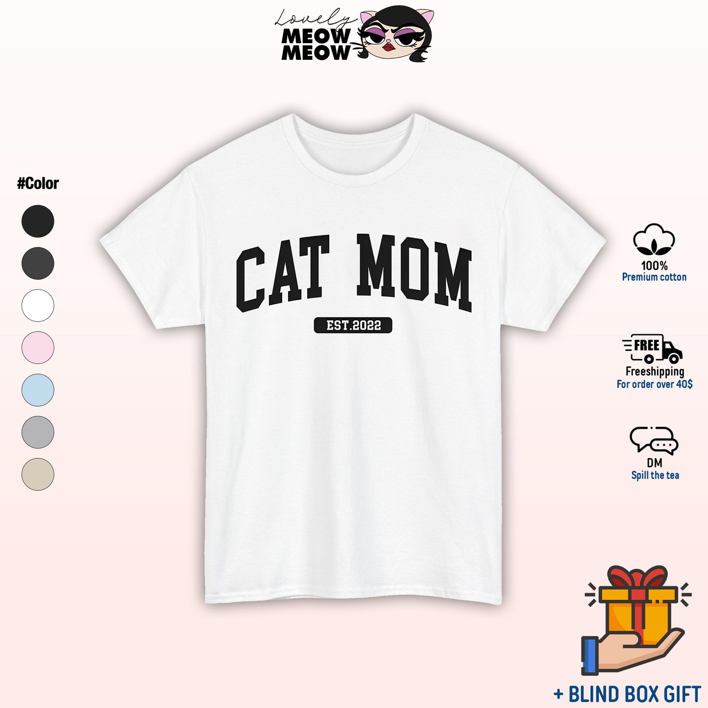 Custom Cat Mom Shirt, Mother Gift