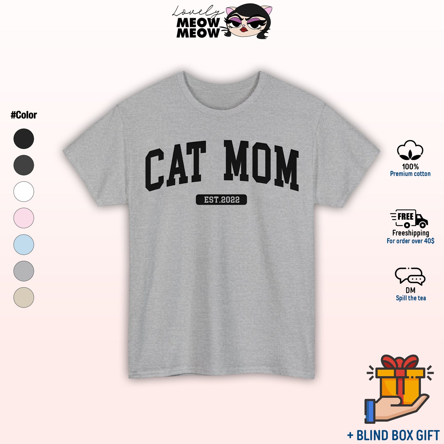 Custom Cat Mom Shirt, Mother Gift