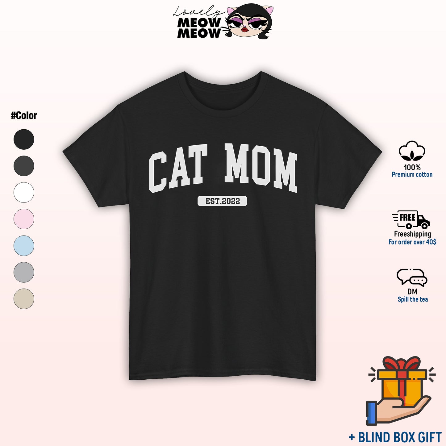 Custom Cat Mom Shirt, Mother Gift