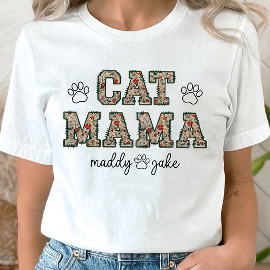 Custom Cat Mama Shirt, Mother Shirt