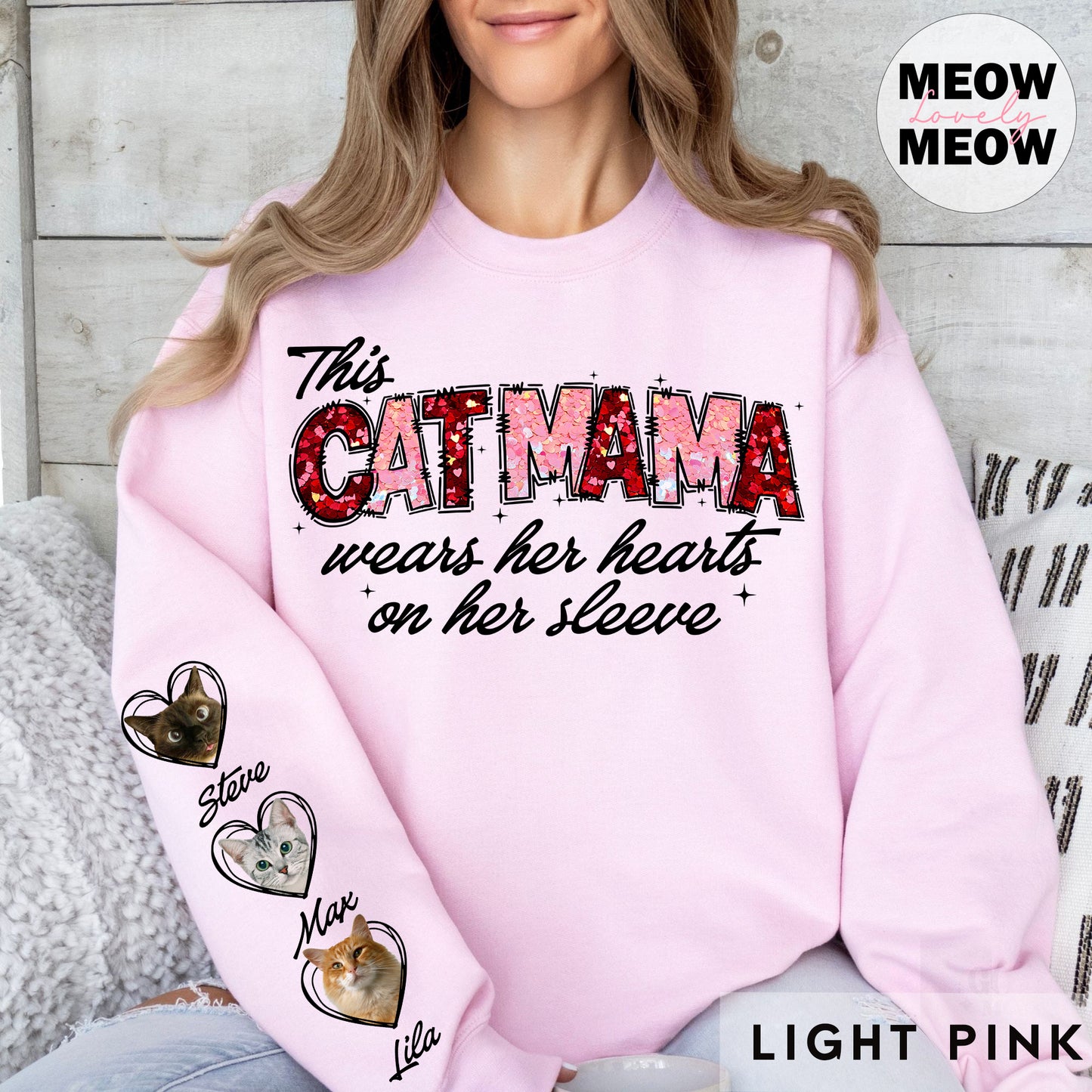 This Mama Wears Her Hearts Custom Photo Shirt