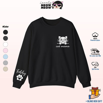 Custom Name Cat Mama Sweatshirt