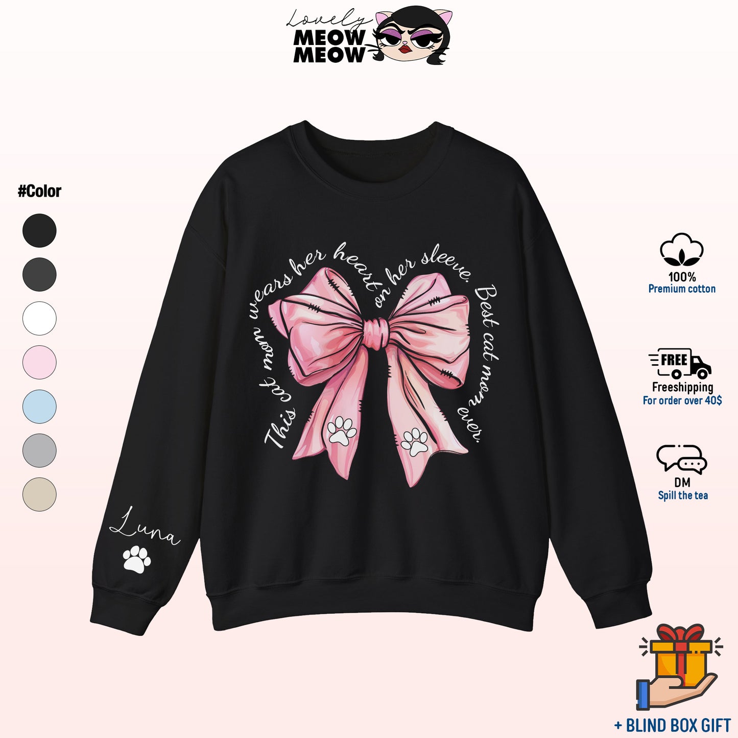 Best Cat Mom Ever Bow Shirt