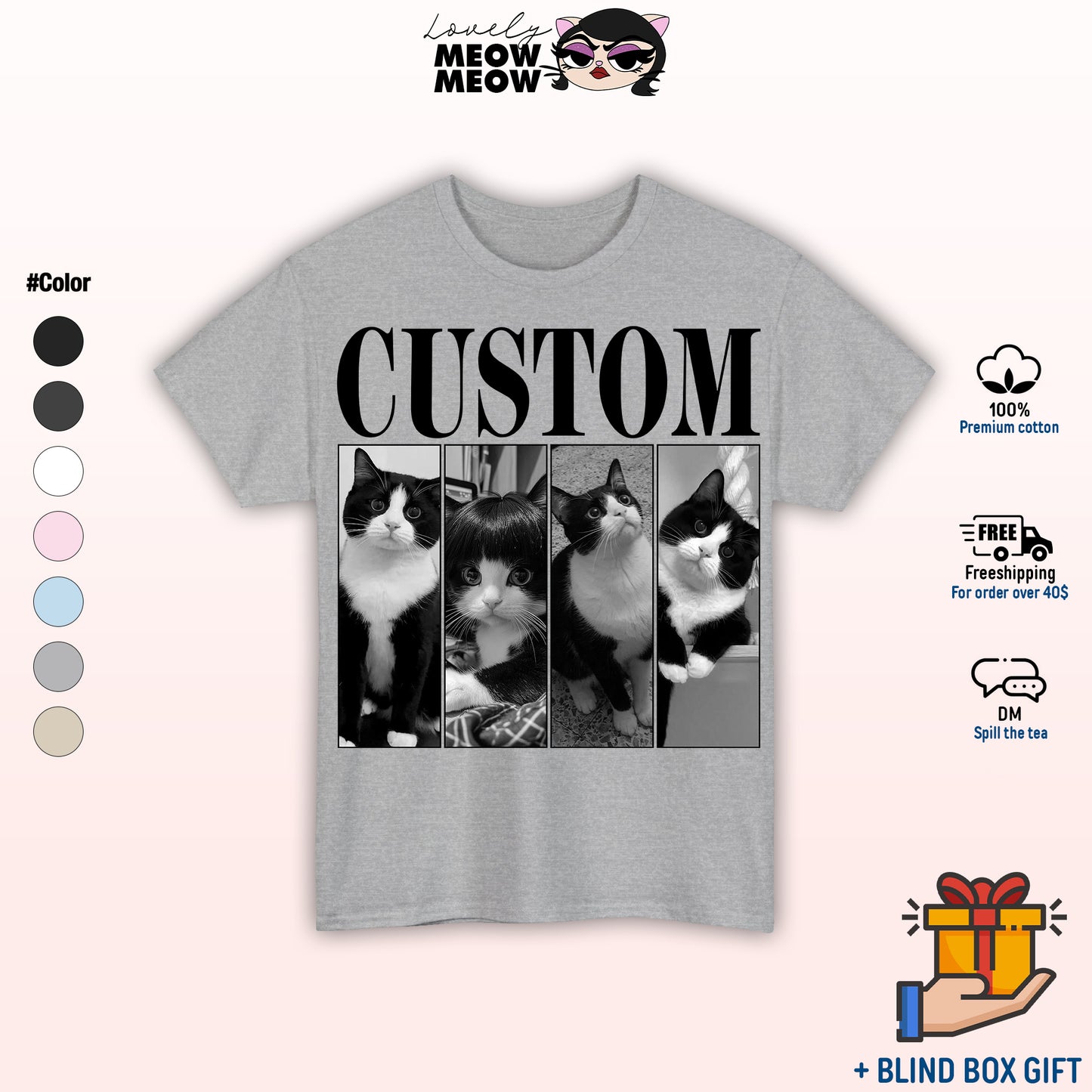 Custom Pets Photo Shirt, Bootleg Shirt, Cat Remembrance Gift