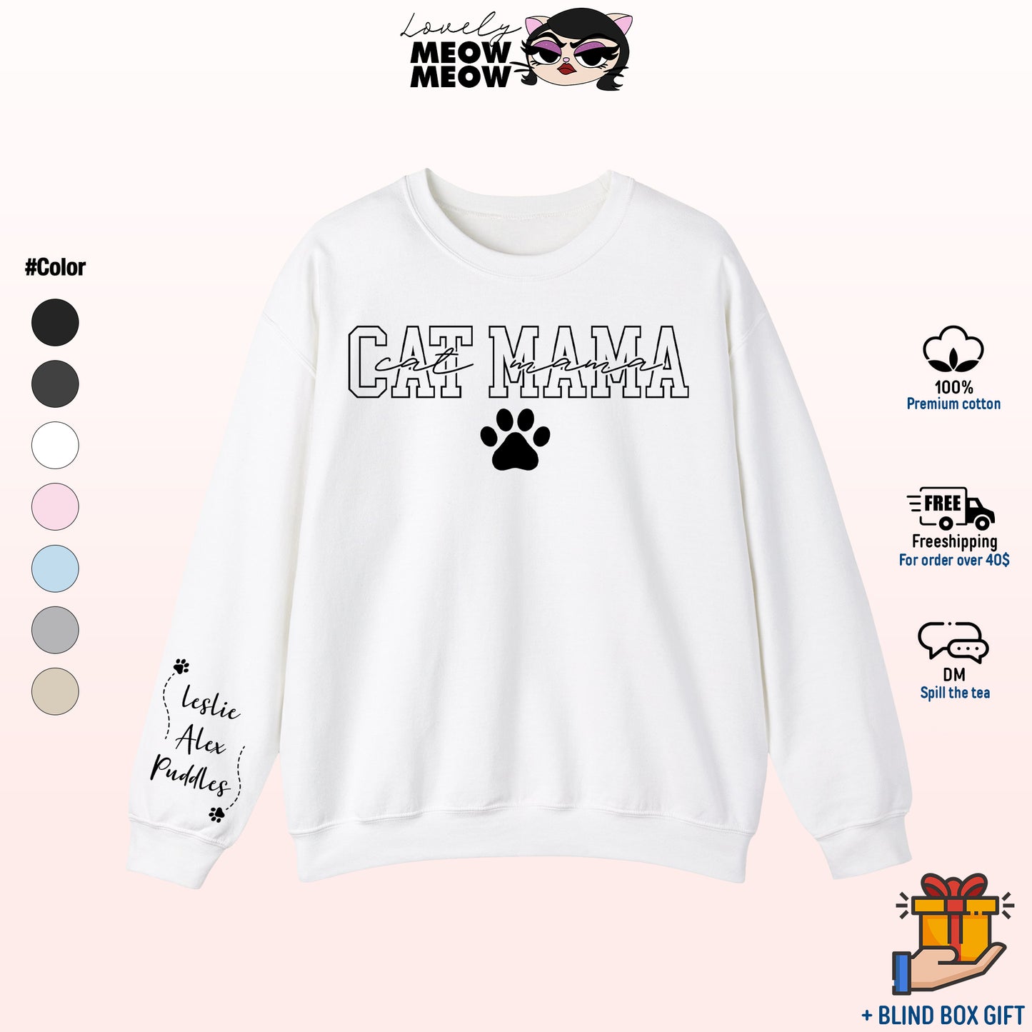 Custom Cat Mama Sweatshirt