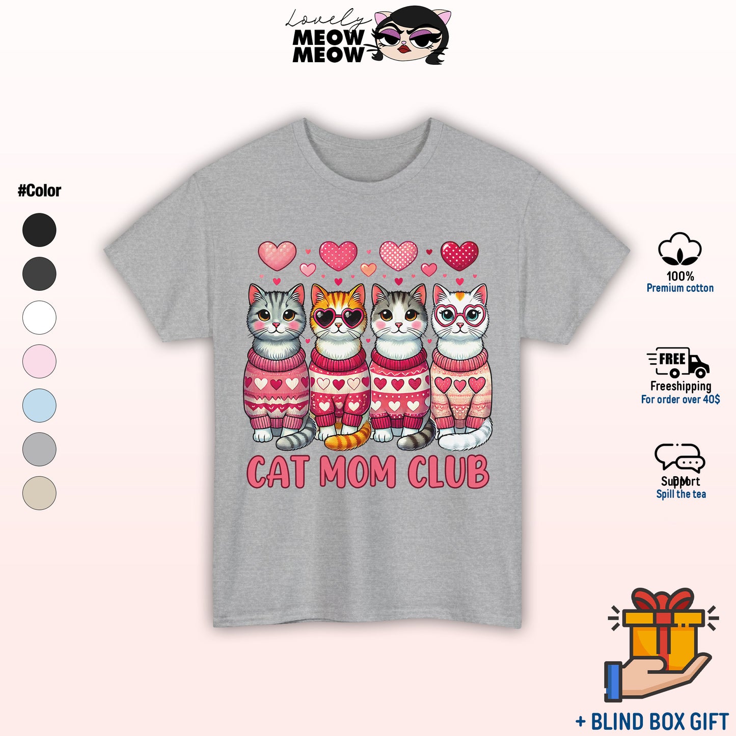 Valentine Cat Mom Cute Shirt