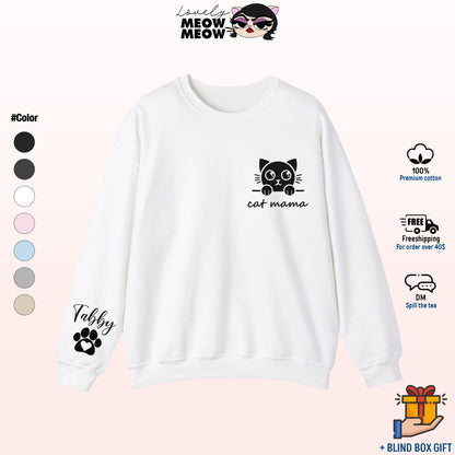 Custom Name Cat Mama Sweatshirt