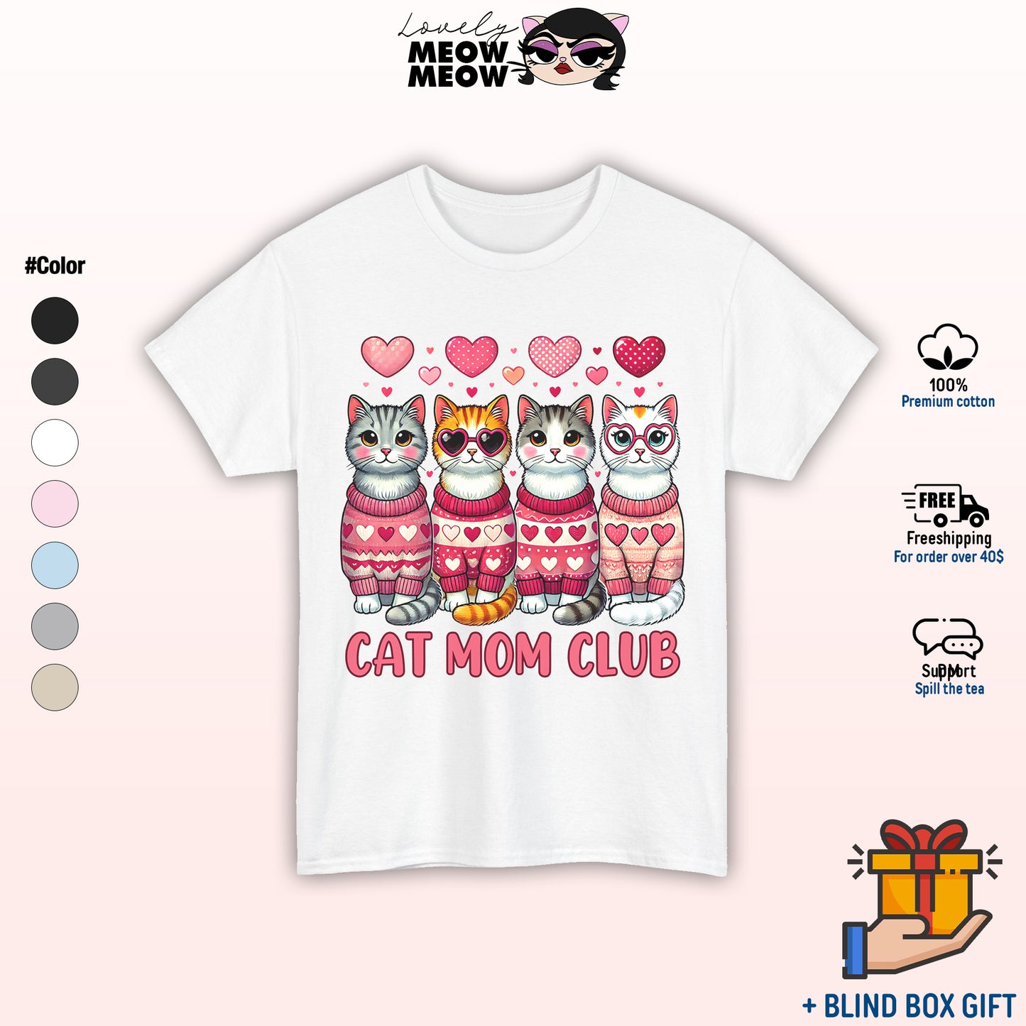 Valentine Cat Mom Cute Shirt