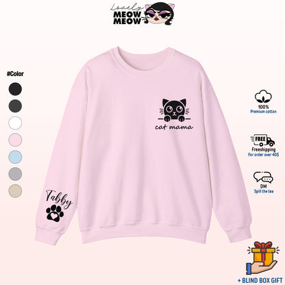 Custom Name Cat Mama Sweatshirt