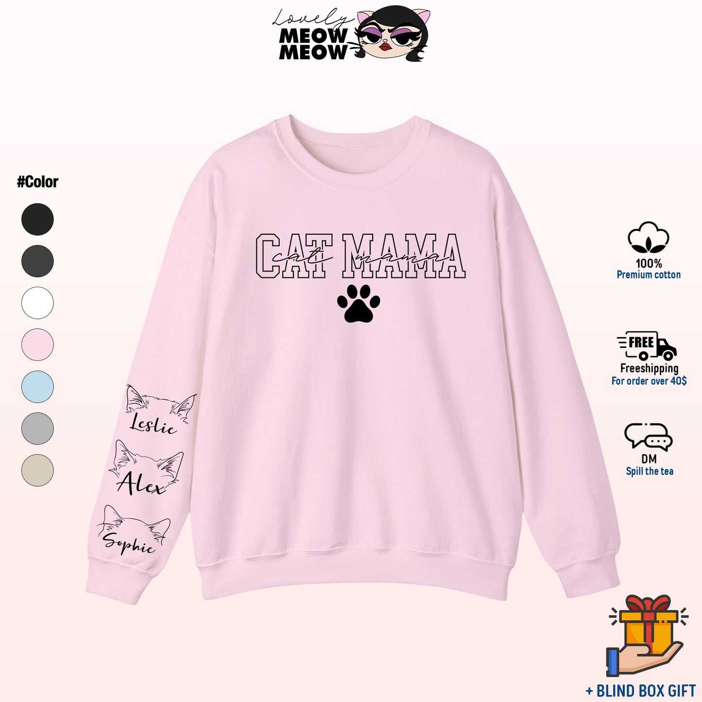 Custom Cat Mom Sweatshirt