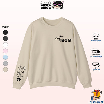 Custom Name Cat Mom Sweatshirt