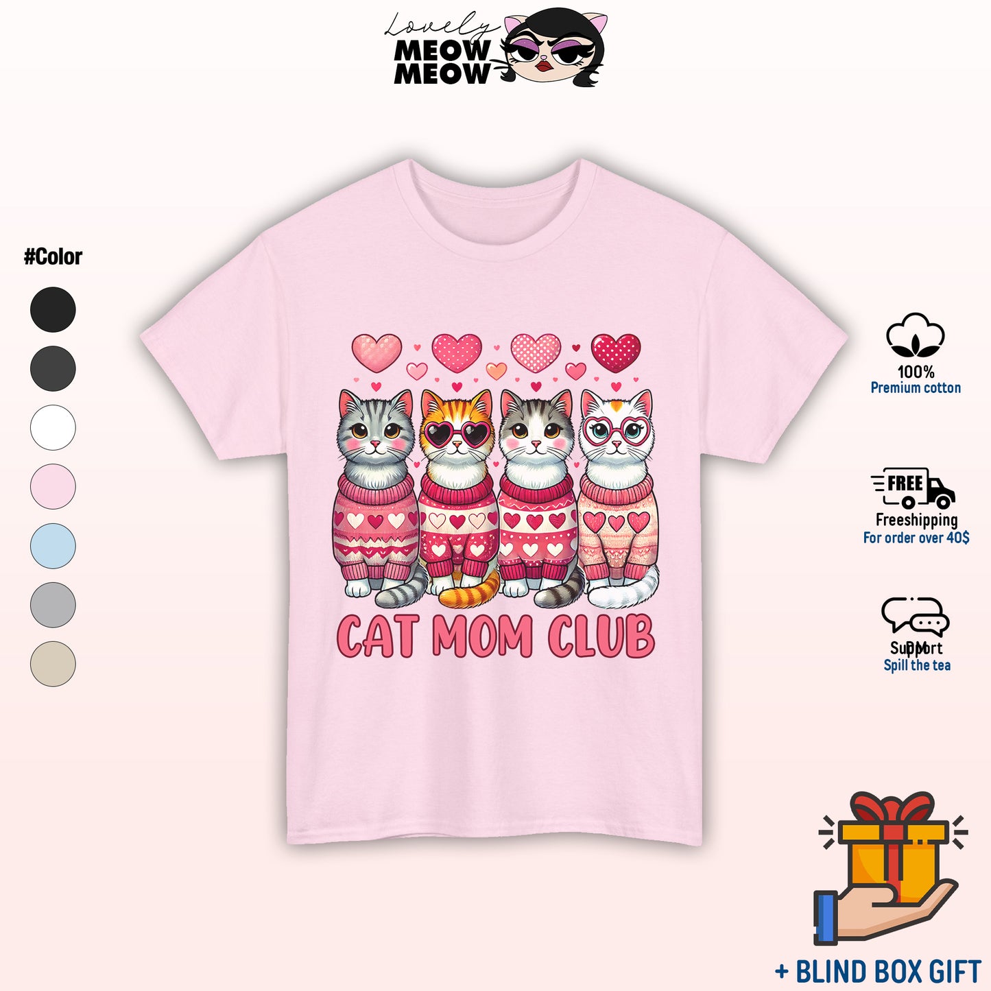 Valentine Cat Mom Cute Shirt