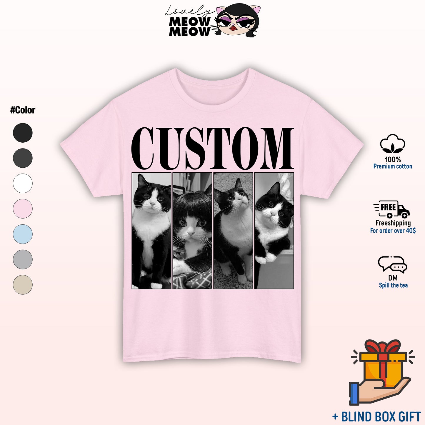 Custom Pets Photo Shirt, Bootleg Shirt, Cat Remembrance Gift