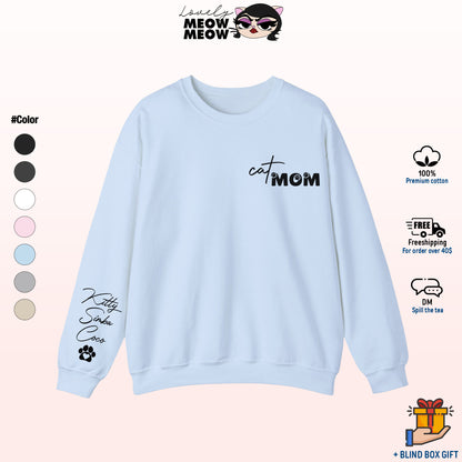 Custom Name Cat Mom Sweatshirt