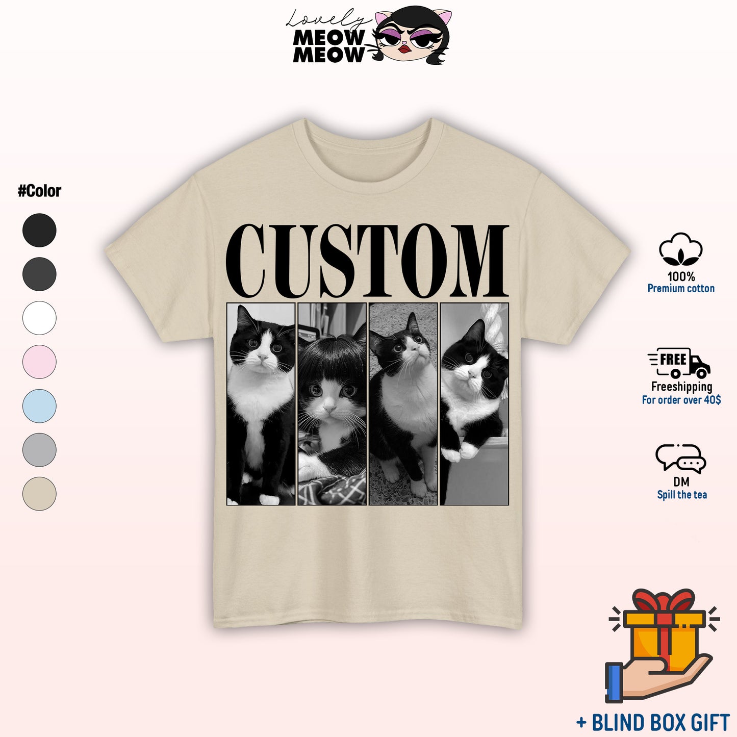 Custom Pets Photo Shirt, Bootleg Shirt, Cat Remembrance Gift