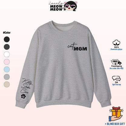 Custom Name Cat Mom Sweatshirt