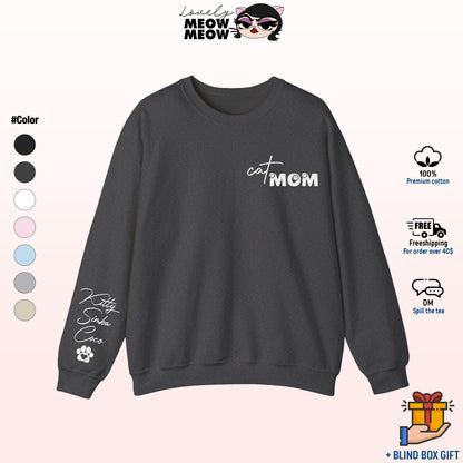 Custom Name Cat Mom Sweatshirt