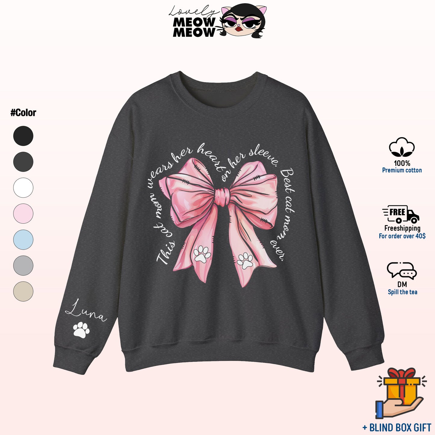 Best Cat Mom Ever Bow Shirt