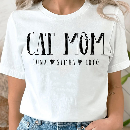 Cat Mom Shirt, Custom Grandma Gift, Mama Cat Shirt