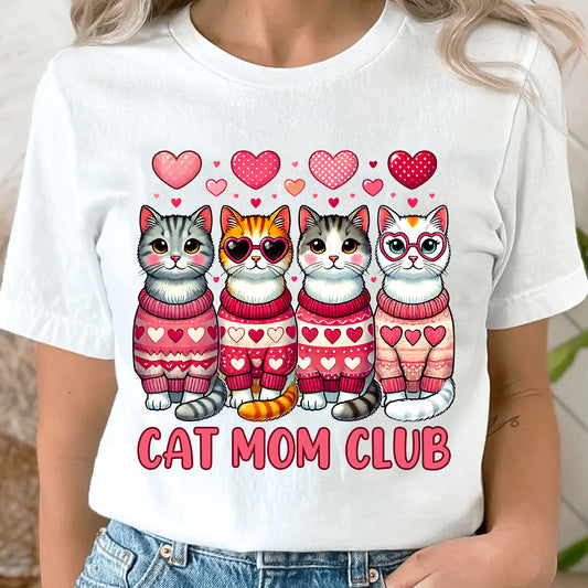 Valentine Cat Mom Cute Shirt