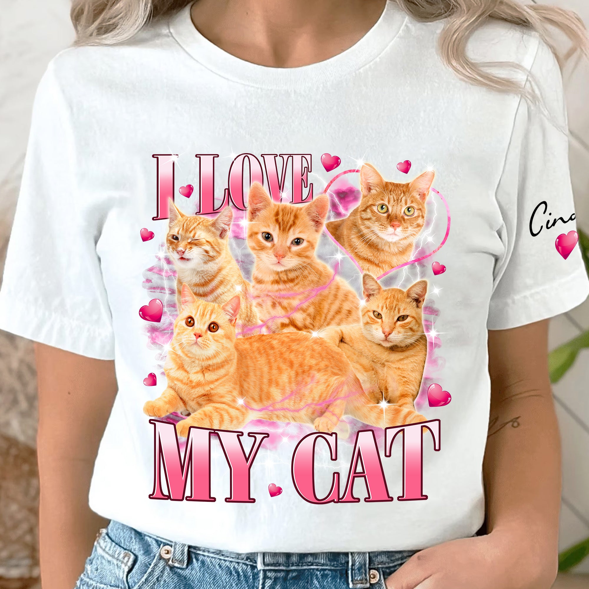 I Love My Cat Valentine Shirt Special Custom