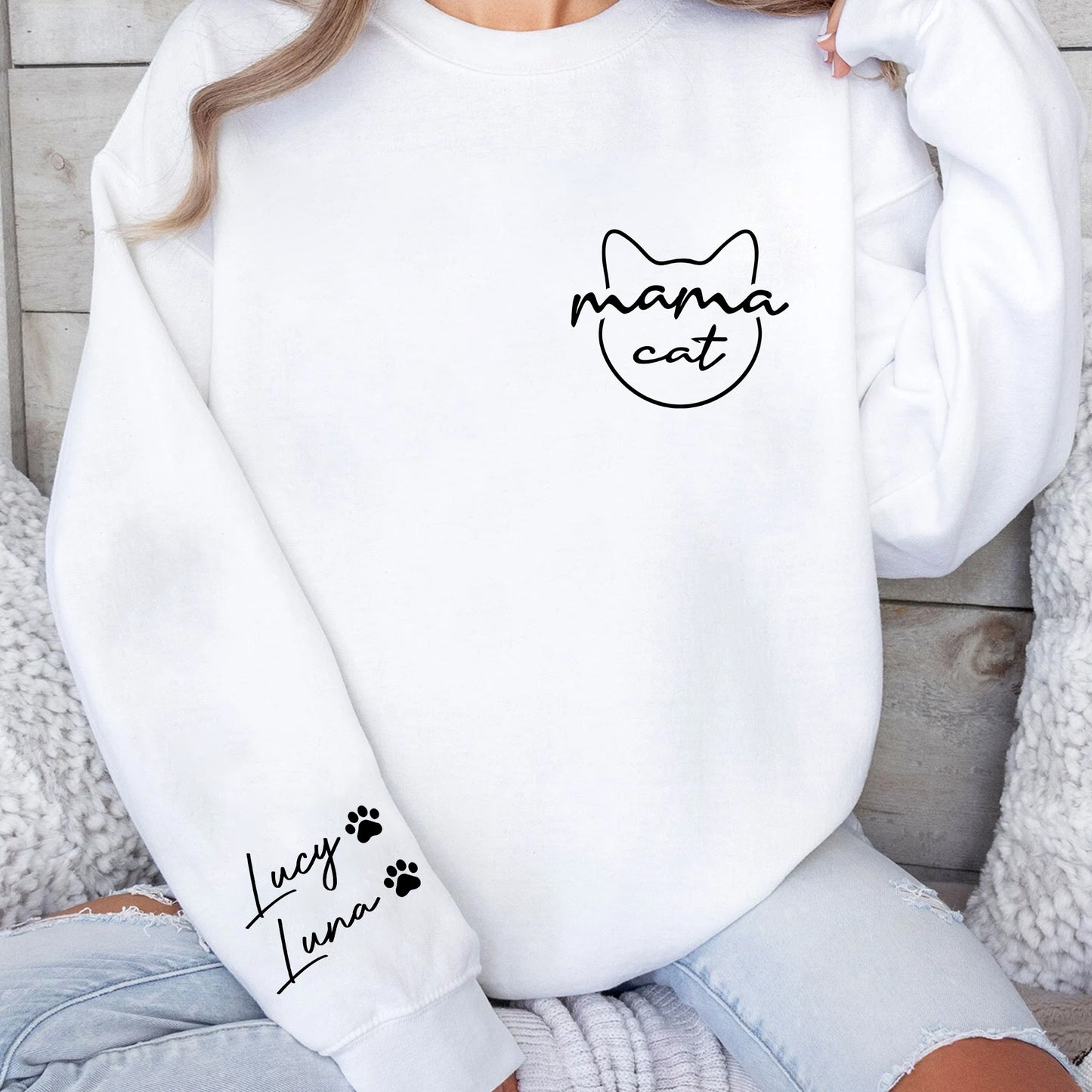 Custom Mama Cat Sweatshirt