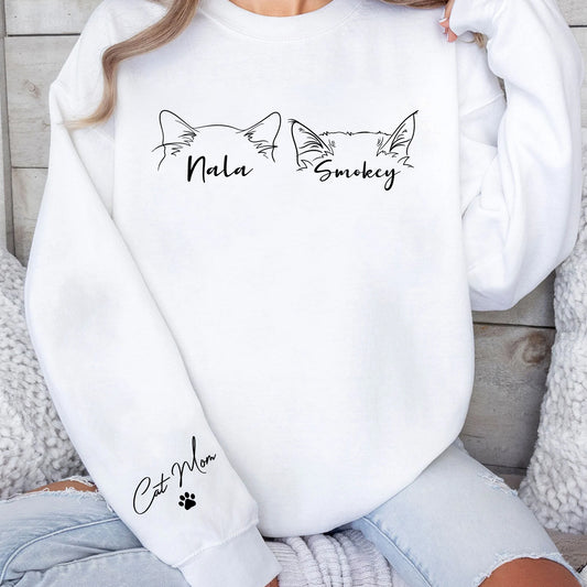 Custom Cat Sweatshirt, Cat Mom Shirt