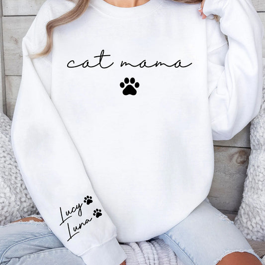 Custom Name Cat Mama Sweatshirt