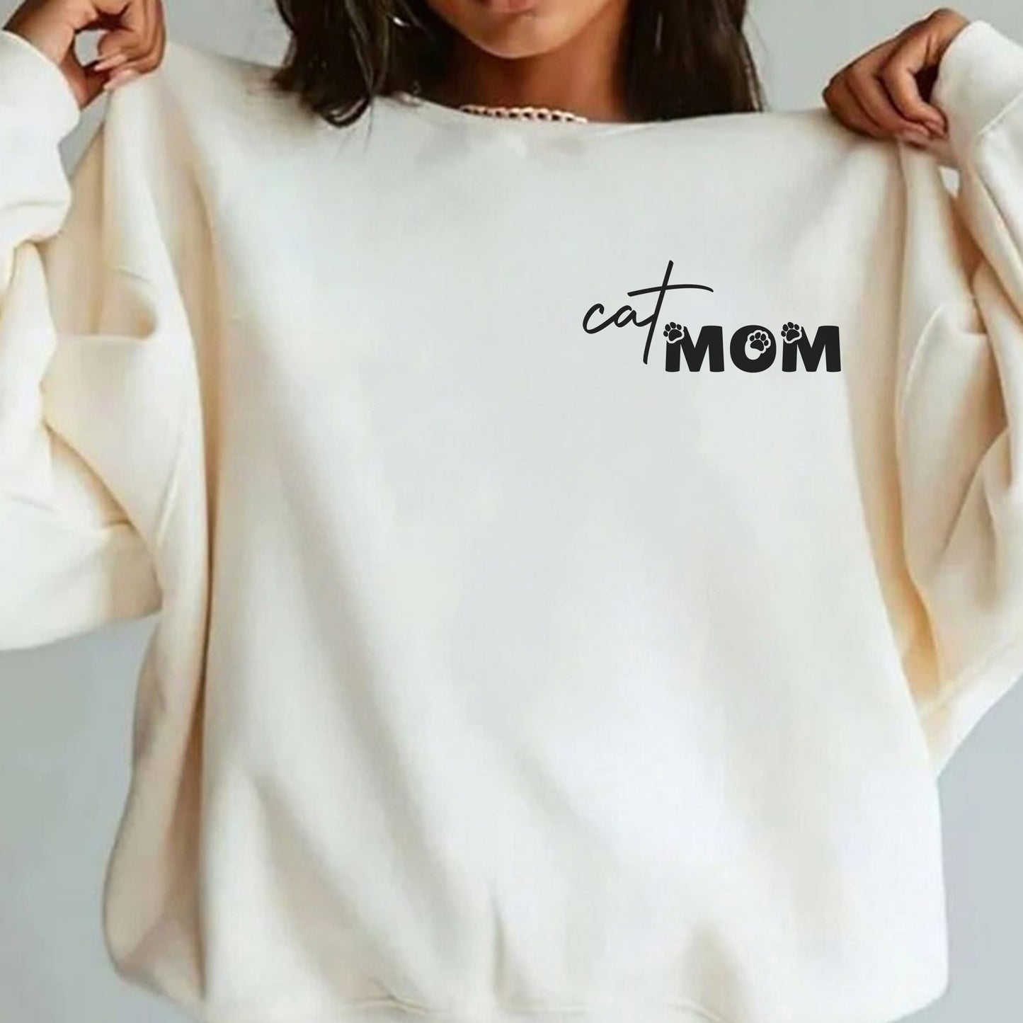 Custom Name Cat Mom Sweatshirt